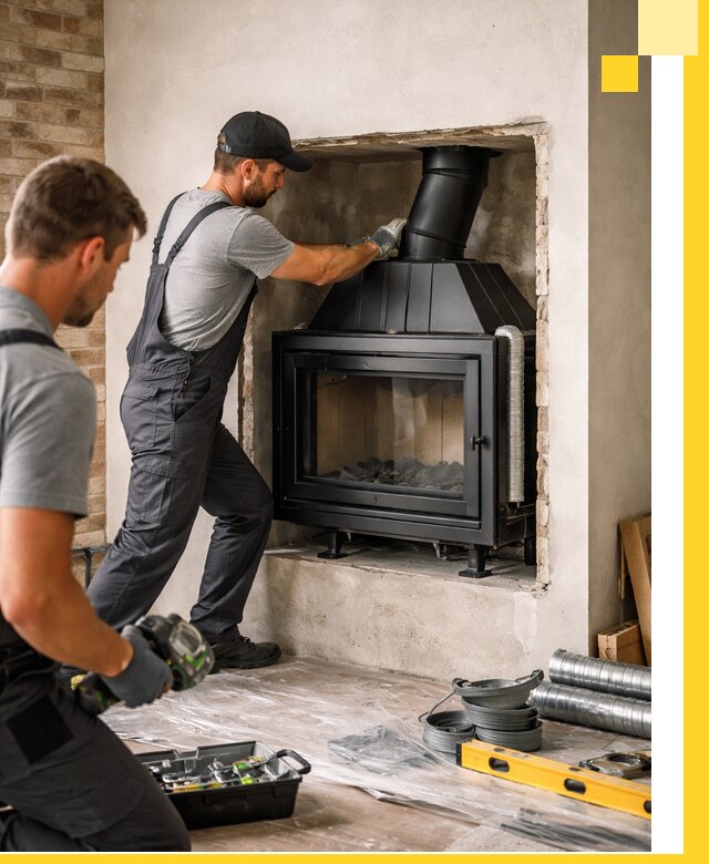 Установка каминных топок в Котласе: монтаж, подключение