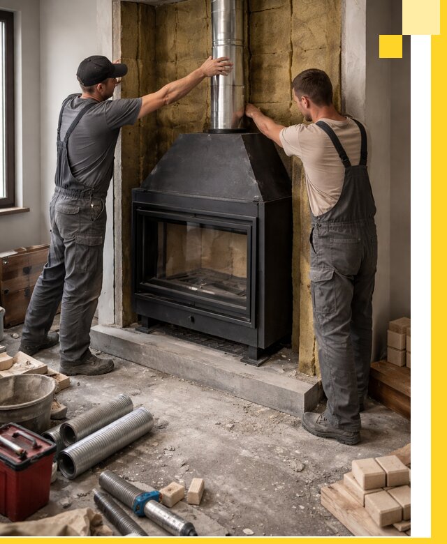 Изготовление и монтаж закрытых каминов в Котласе под ключ