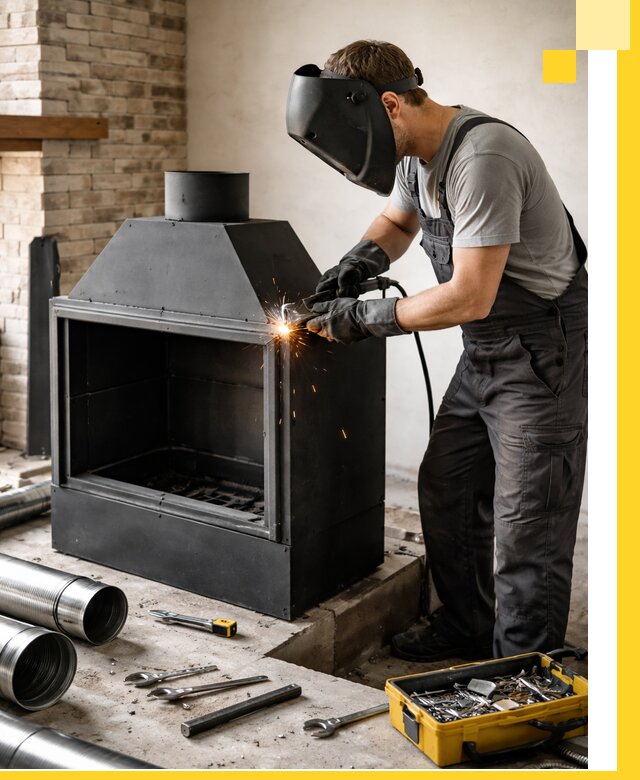 Продажа и установка металлических каминов в Котласе под ключ