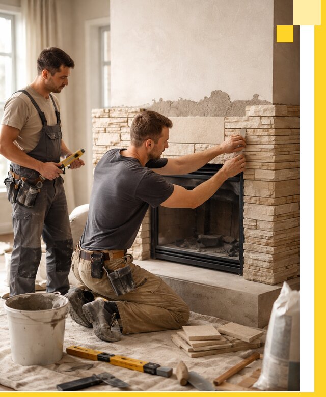 Установка и монтаж каминов для загородного дома в Котласе