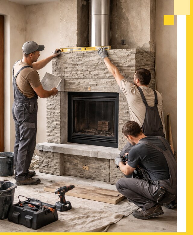 Профессиональный монтаж каминов под ключ в Котласе для дома