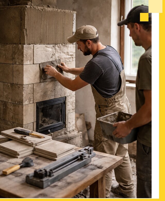 Профессиональная облицовка печей в Котласе: керамика и камень