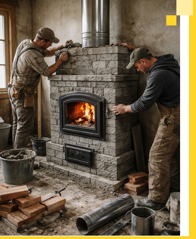 Производство, поставка и монтаж дровяных печей в Котласе