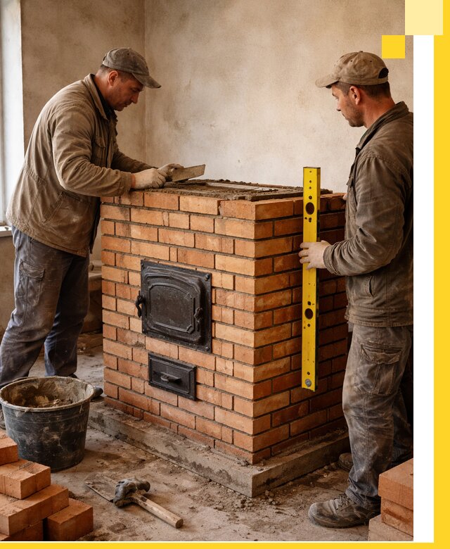 Отопительные печи под ключ в Котласе, установка и сборка