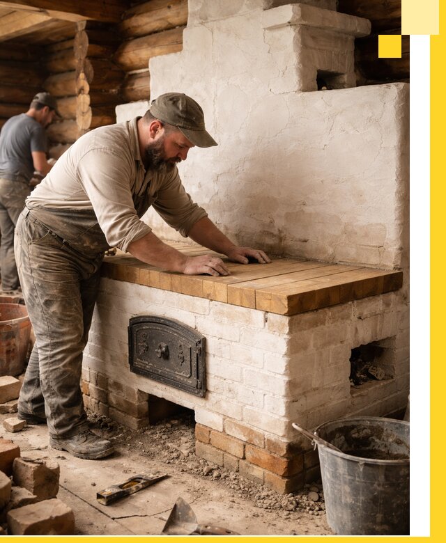 Проектирование и установка русской печи с лежанкой в Котласе