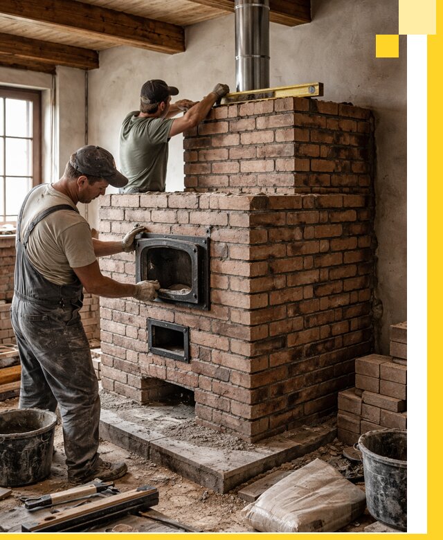 Печи для загородного дома под ключ в Котласе — монтаж и сервис