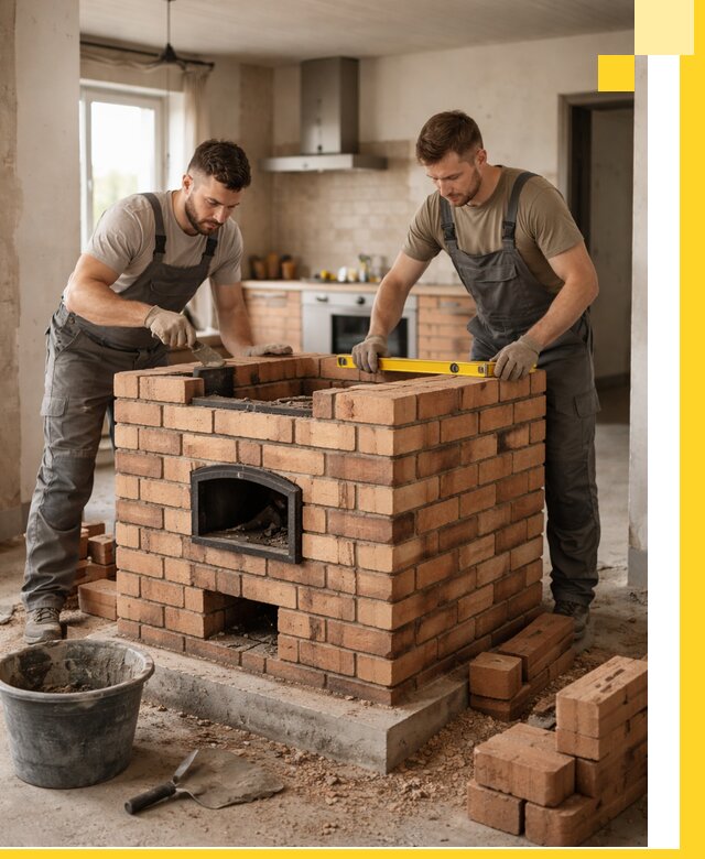 Установка и монтаж печей в частном доме в Котласе под ключ