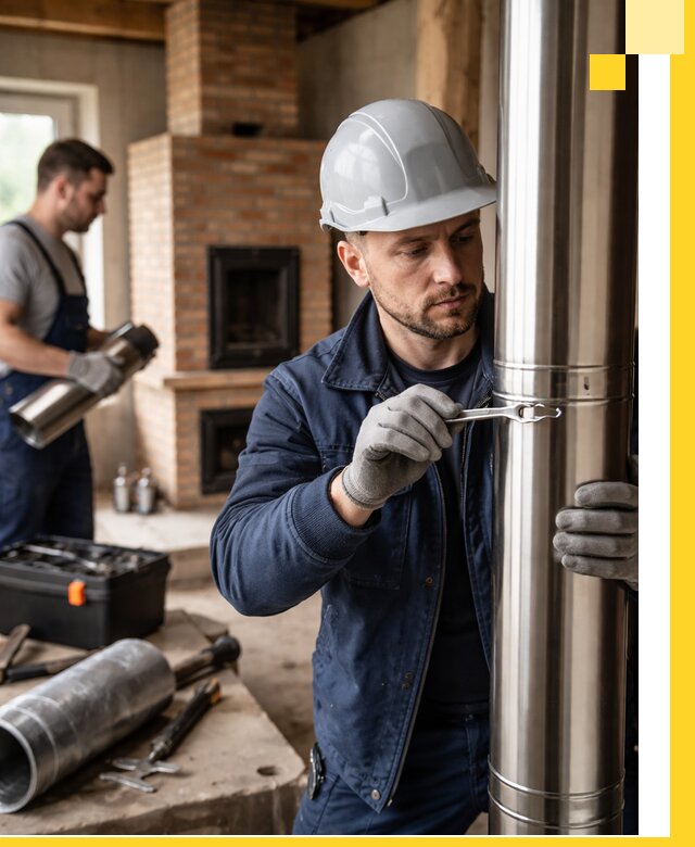 Профессиональный монтаж дымоходов для печей в Котласе