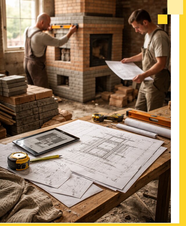 Проекты печей и каминов с индивидуальным дизайном в Котласе