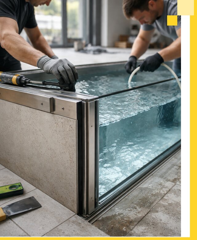 Проектирование и монтаж стеклянных бассейнов в Котласе