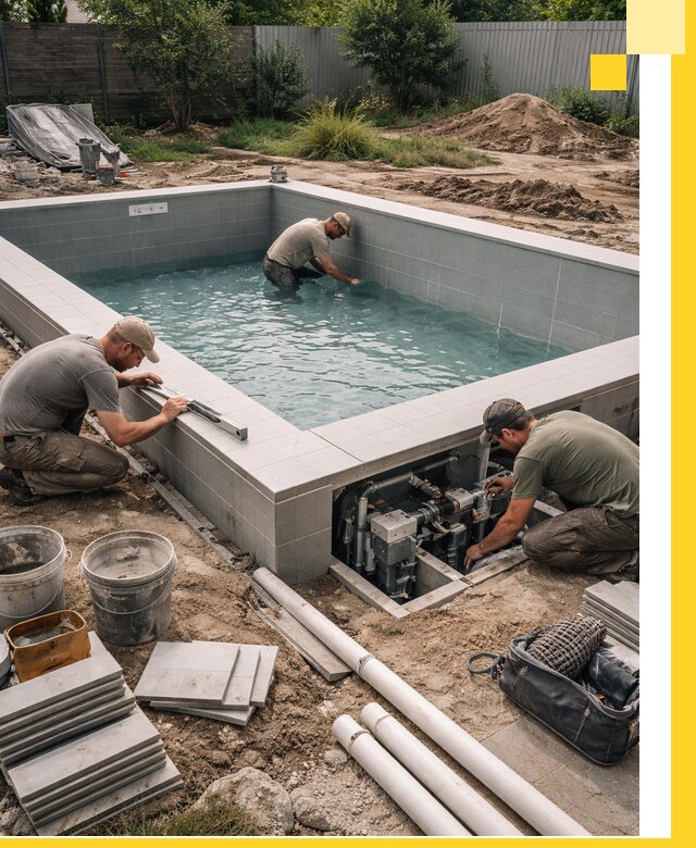 Строительство и монтаж бассейнов для дачи под ключ в Котласе