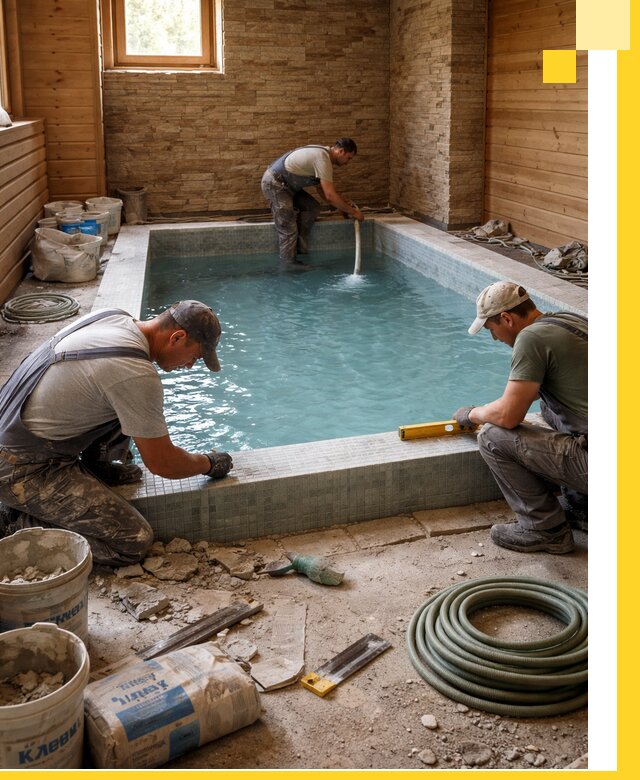 Проектирование и строительство бассейнов для бани в Котласе