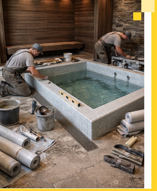 Установка и строительство бассейнов для сауны в Котласе