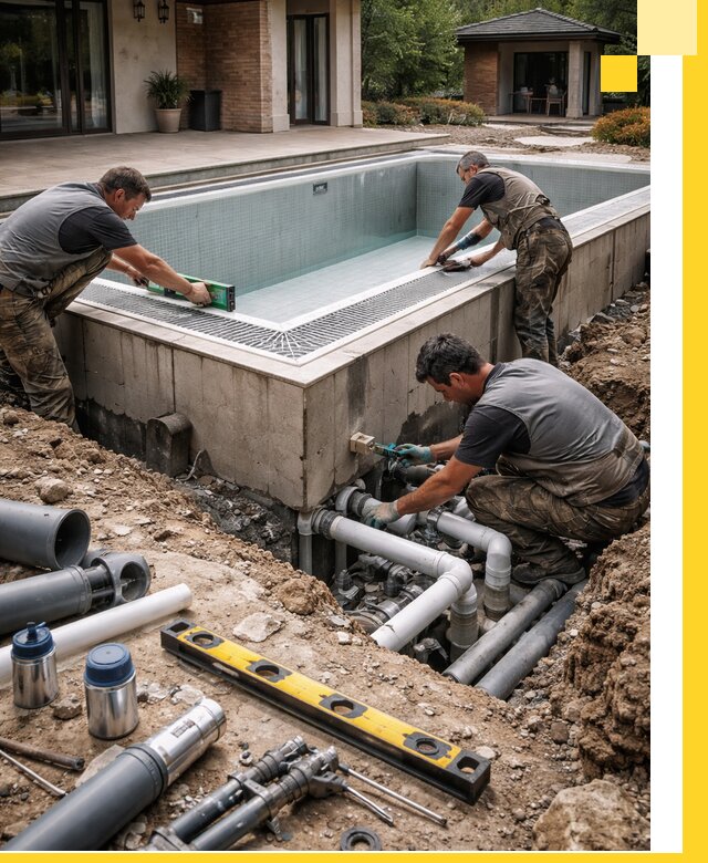 Строительство переливных бассейнов в Котласе под ключ