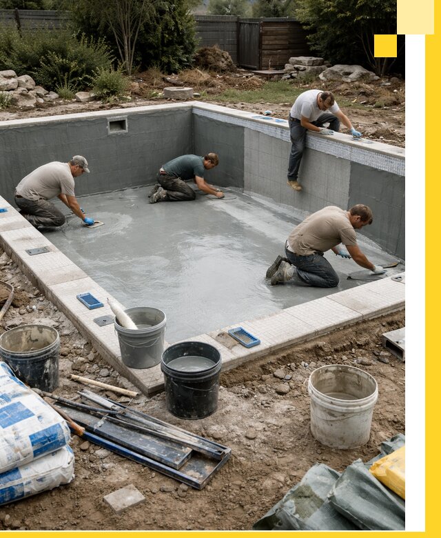 Изготовление и монтаж чаши бассейна под ключ в Котласе