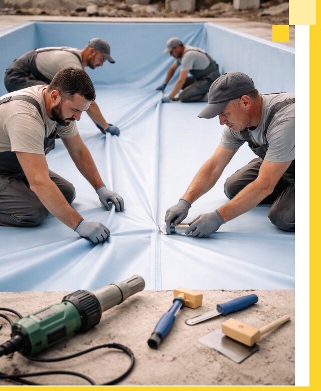 ПВХ пленка для бассейнов с монтажом и гарантией в Котласе