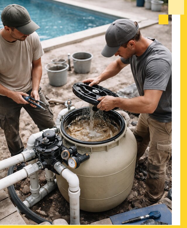 Установка и обслуживание песочных фильтров для бассейнов в Котласе