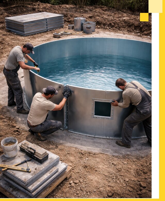 Круглые бассейны под ключ в Котласе проектирование и монтаж