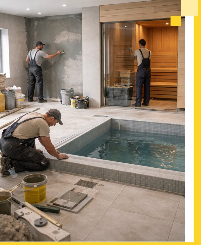 Проектирование и строительство сауны с бассейном в Котласе