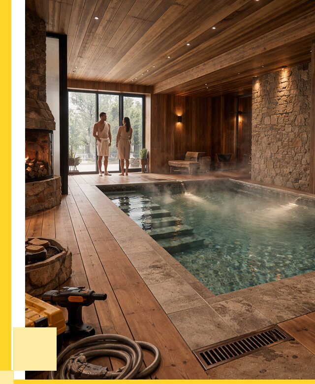 Проекты бань с бассейном под ключ в Котласе от 77723 р., ЭриданКтл