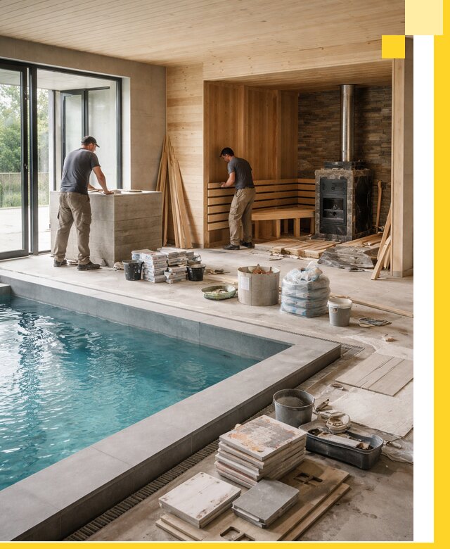 Проектирование и строительство бань с бассейном в Котласе