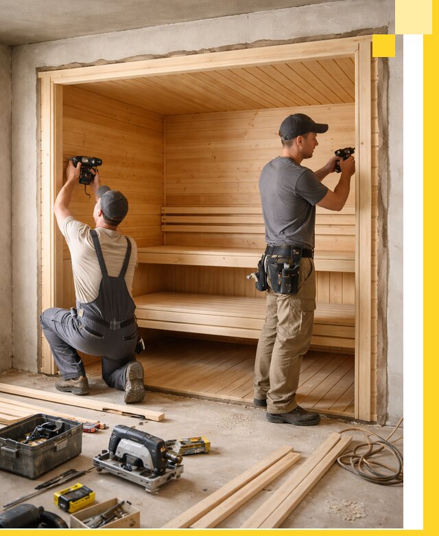 Монтаж саун под ключ в Котласе — проектирование и установка