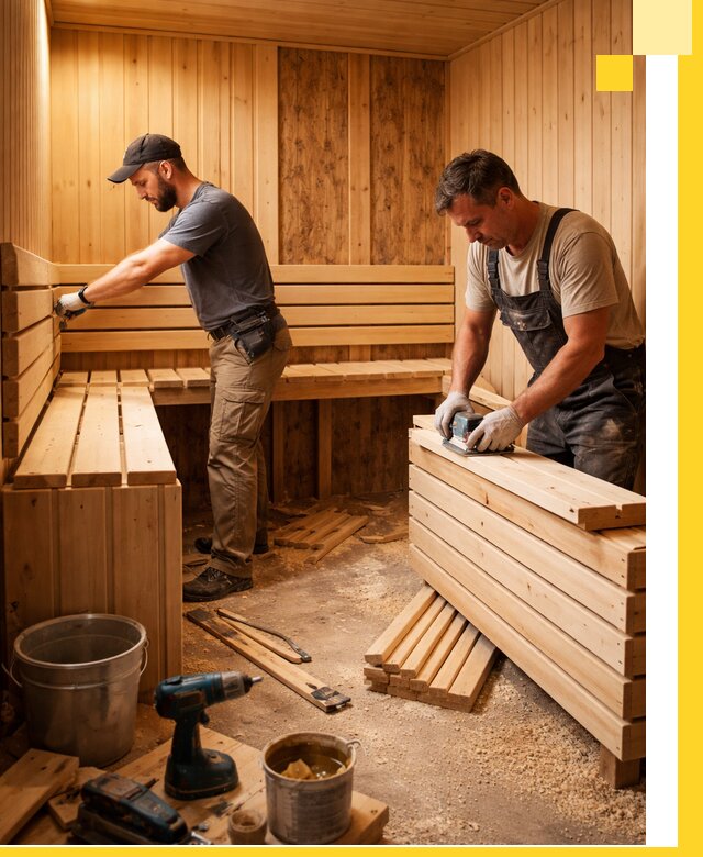 Профессиональный комплексный ремонт саун под ключ в Котласе