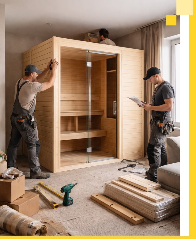 Установка и благоустройство саун в квартире в Котласе