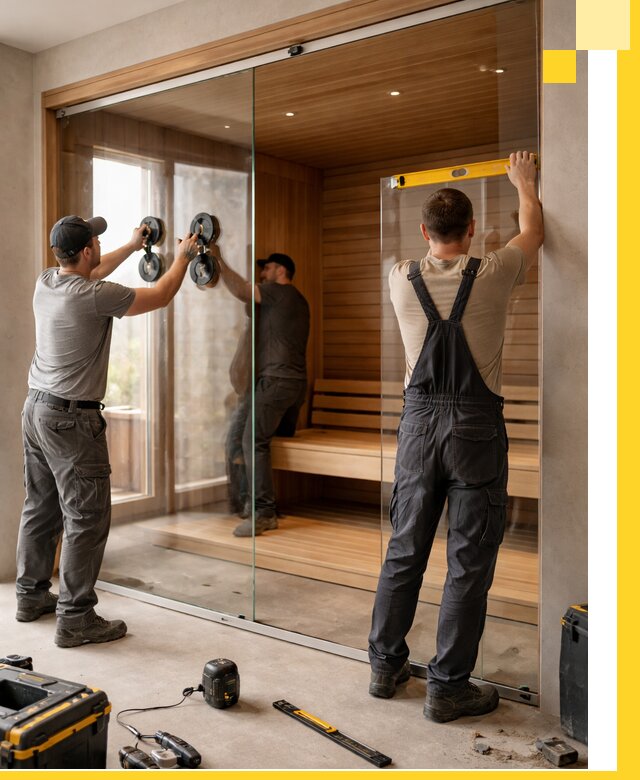 Производство и монтаж стеклянных саун под ключ в Котласе