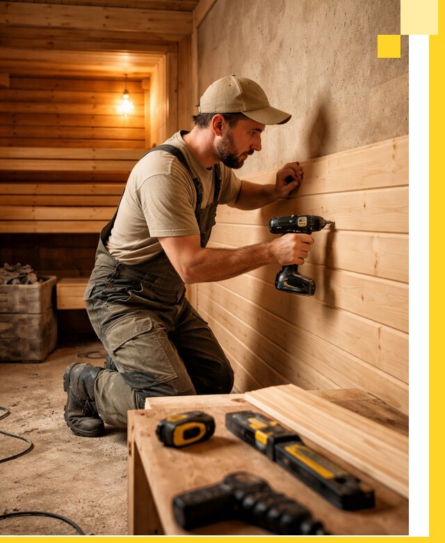 Профессиональная внутренняя отделка бани в Котласе под ключ