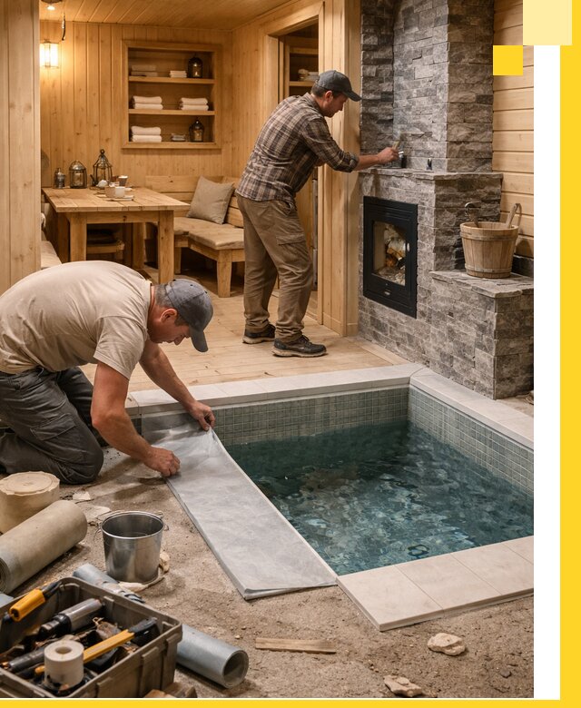 Строительство бань с комнатой отдыха под ключ в Котласе