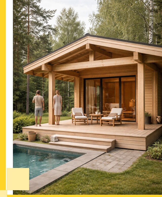 Бани с террасой под ключ в Котласе от 621780 р. | ЭриданКтл