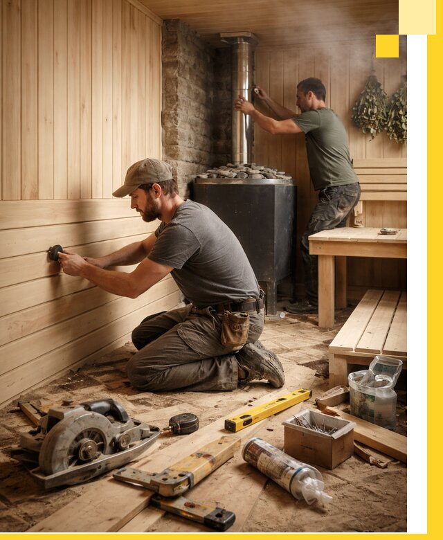 Полное строительство и оснащение парных под ключ в Котласе