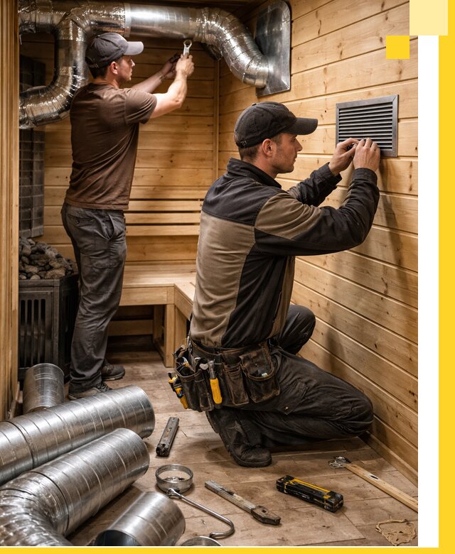 Проектирование и монтаж вентиляции бани в Котласе под ключ