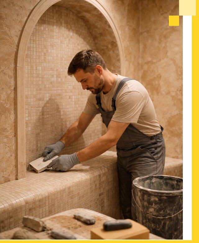 Профессиональная отделка хамамов с мозаикой под ключ в Котласе