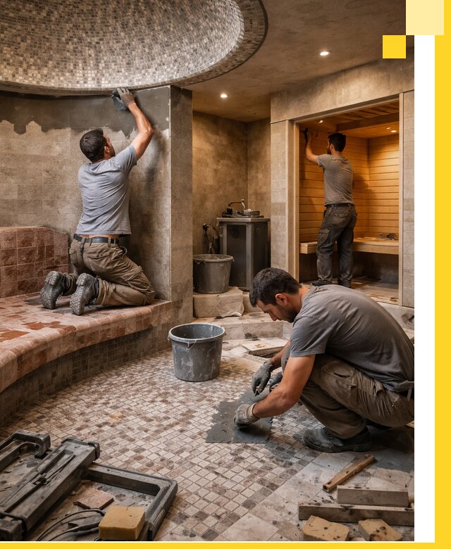 Проект и строительство хамама бани и сауны под ключ в Котласе